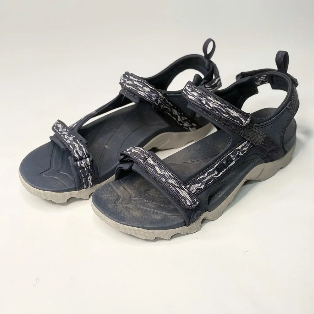 Teva K Tanza Youth Big Boys Sport Outdoor Sandals Size 7 Blue Gray Adjustable